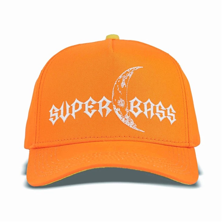 Orange Lace Pattern Moon Baseball Cap